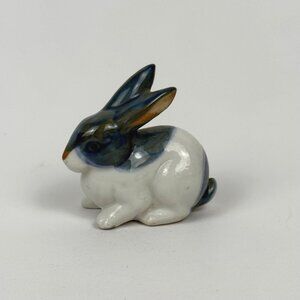 Vintage Otagiri Japan Blue & White Porcelain Bunny Rabbit Bunny Figurine